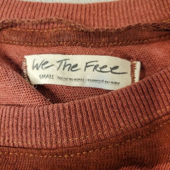 Free People Jamie Tee Moody Combo Small Cropped Top Long Sleeves - Picture 7 of 8